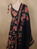 Classic Black Floral Printed Design Cotton Salwar Suit with Dupatta