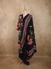 Classic Black Floral Printed Design Cotton Salwar Suit with Dupatta