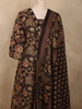 Classic Black Floral Printed Design Cotton Salwar Suit with Dupatta
