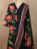 Classic Black Floral Printed Design Cotton Salwar Suit with Dupatta
