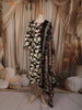Classic Black Floral Printed Design Cotton Straight Cut Salwar Suit with Dupatta