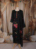 Classic Black Floral Printed Design Cotton Straight Cut Salwar Suit with Dupatta