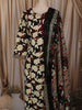 Classic Black Floral Printed Design Cotton Straight Cut Salwar Suit with Dupatta