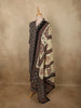 Classic Black Floral Printed Design Cotton Straight Cut Salwar Suit with Dupatta