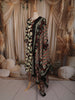Classic Black Floral Printed Design Cotton Straight Cut Salwar Suit with Dupatta
