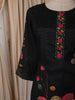 Classic Black Floral Printed Design Cotton Straight Cut Salwar Suit with Dupatta