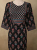 Classic Black Floral Printed Design Cotton Straight Cut Salwar Suit with Dupatta