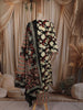 Classic Black Floral Printed Design Cotton Straight Cut Salwar Suit with Dupatta