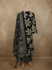 Classic Black Floral Printed Design Cotton Straight Cut Salwar Suit with Dupatta