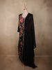 Classic Black Floral Printed Design Georgette Anarkali Gown with Dupatta