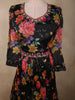 Classic Black Floral Printed Design Georgette Anarkali Gown with Dupatta