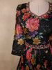 Classic Black Floral Printed Design Georgette Anarkali Gown with Dupatta