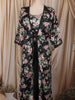 Classic Black Floral Printed Design Georgette Palazzo Suit with Long Over Coat
