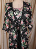 Classic Black Floral Printed Design Georgette Palazzo Suit with Long Over Coat