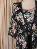 Classic Black Floral Printed Design Georgette Palazzo Suit with Long Over Coat