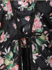 Classic Black Floral Printed Design Georgette Palazzo Suit with Long Over Coat