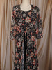 Classic Black Floral Printed Design Georgette Party Wear Palazzo Suit with Long Over Coat