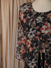 Classic Black Floral Printed Design Georgette Party Wear Palazzo Suit with Long Over Coat