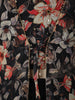Classic Black Floral Printed Design Georgette Party Wear Palazzo Suit with Long Over Coat