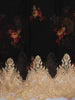Classic Black Floral Printed Design Pure Organza Saree with Antique Gold Lace Border