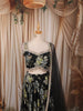 Classic Black Floral Printed and Beads Embroidered Design Chiffon Party Wear Lehenga With Matching Dupatta
