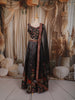 Classic Black Floral Printed and Stone Embellished Design Tussar Silk Fancy Lehenga with Matching Dupatta