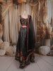 Classic Black Floral Printed and Stone Embellished Design Tussar Silk Fancy Lehenga with Matching Dupatta