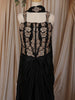 Classic Black Floral Sequins and Beads Embroidered Design Shimmer Indo Western Skirt and Top with Choker Dupatta