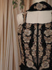 Classic Black Floral Sequins and Beads Embroidered Design Shimmer Indo Western Skirt and Top with Choker Dupatta