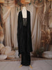 Classic Black Floral Sequins and Beads Embroidered Design Shimmer Indo Western Skirt and Top with Choker Dupatta