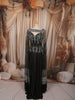 Classic Black Floral Sequins and Silver Beads Embroidered Design Shimmer Ready to Wear Saree with Cape Sleeve