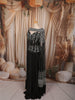 Classic Black Floral Sequins and Silver Beads Embroidered Design Shimmer Ready to Wear Saree with Cape Sleeve