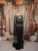 Classic Black Floral Sequins and Silver Beads Embroidered Design Shimmer Ready to Wear Saree with Cape Sleeve