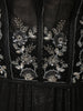 Classic Black Floral Sequins and Silver Beads Embroidered Design Shimmer Ready to Wear Saree with Cape Sleeve