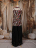 Classic Black Floral Sequins and Thread Embroidered Design Georgette Palazzo Suit with Choker Dupatta