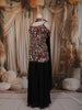 Classic Black Floral Sequins and Thread Embroidered Design Georgette Palazzo Suit with Choker Dupatta