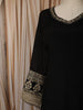Classic Black Floral Sequins and Zari Embroidered Design Chiffon Party Wear Long Gown with Matching Dupatta