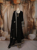 Classic Black Floral Sequins and Zari Embroidered Design Chiffon Party Wear Long Gown with Matching Dupatta