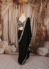 Classic Black Floral Sequins and Zari Embroidered Design Organza Ready to Wear Party Saree with Designer Blouse