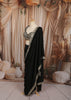 Classic Black Floral Sequins and Zari Embroidered Design Organza Ready to Wear Party Saree with Designer Blouse