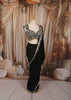 Classic Black Floral Sequins and Zari Embroidered Design Organza Ready to Wear Party Saree with Designer Blouse