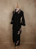 Classic Black Floral Thread Embroidered Design Cotton Sarwar Suit