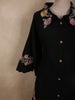 Classic Black Floral Thread Embroidered Design Cotton Sarwar Suit