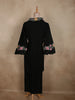 Classic Black Floral Thread Embroidered Design Cotton Sarwar Suit