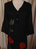 Classic Black Floral Thread Embroidered Design Cotton Straight Cut Salwar Suit with Contrast Dupatta