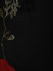 Classic Black Floral Thread Embroidered Design Cotton Straight Cut Salwar Suit with Contrast Dupatta