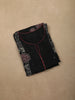 Classic Black Floral Thread Embroidered Design Cotton Unstitched Salwar Material with Dupatta