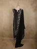 Classic Black Floral Thread Embroidered Design Cotton Unstitched Salwar Material with Dupatta