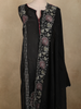 Classic Black Floral Thread Embroidered Design Cotton Unstitched Salwar Material with Dupatta