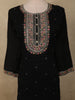 Classic Black Floral Thread Embroidered Design Georgette Salwar Suit with Dupatta